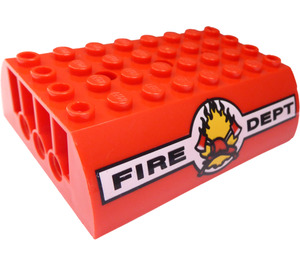 LEGO Pendiente 6 x 8 x 2 Curvo Doble con "Fuego DEPT" (45411)