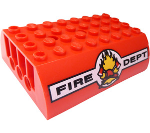 LEGO Con pendiente 6 x 8 x 2 Curvo Doble con "Fuego DEPT" (45411 / 45953)