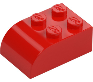 LEGO Rojo Con pendiente Ladrillo 2 x 3 con Parte superior curva (6215)