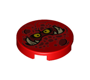 LEGO Rojo Plana 2 x 2 Circular con Goblin con sujeción de espiga inferior (14769 / 24398)