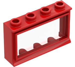 LEGO Ventana 1 x 4 x 2 Classic con Fixed Vidrio y alféizar corto