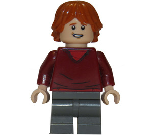 LEGO Ron Weasley con Rojo oscuro Jersey y Gris Piernas Minifigura