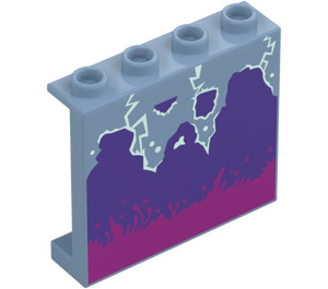 LEGO Panel 1 x 4 x 3 con Dark Morado Smoke y Magenta Splashes con soportes laterales, espigas huecas (35323 / 101416)