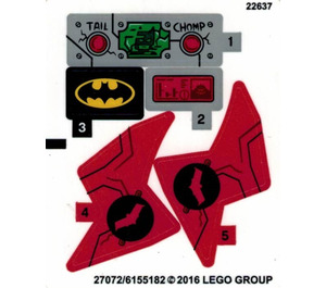 LEGO Pegatina Sheet for Set 76055 (27072 / 27073)