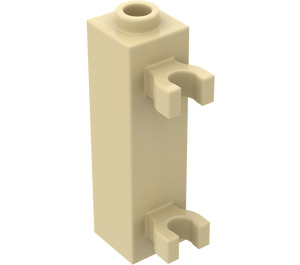 LEGO Tostado Ladrillo 1 x 1 x 3 con Vertical Clips (Espiga hueca) (42944 / 60583)