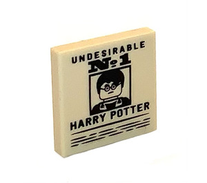 LEGO Broncearse Loseta 2 x 2 con Undesirable No. 1 Harry Potter con ranura (3068 / 100175)