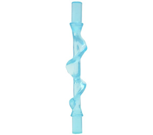 LEGO Transparente celeste Power Burst Rod con Espiral Ridge