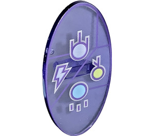 LEGO Oval Escudo con Lightning y Electricity Symbols (23725 / 34943)