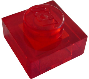 LEGO Rojo transparente Placa 1 x 1 (3024 / 30008)