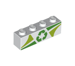 LEGO Ladrillo 1 x 4 con Recycling logo (3010 / 65871)