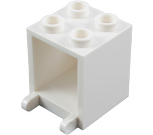 LEGO blanco Envase 2 x 2 x 2 con tacos empotrados (4345 / 30060)