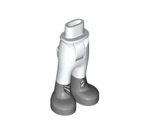 LEGO Cadera con Pants con Plata Boots y blanco Clasps (16925 / 35573)
