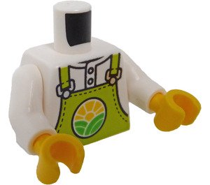 LEGO Minifigura Torso Camisa con Lima Bib Mono con City Farm logo (973 / 76382)