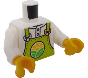 LEGO Minifig Torso Shirt con Lime Bib Overalls con City Farm logo (973 / 76382)
