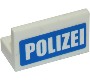 LEGO Panel 1 x 2 x 1 con Polizei Pegatina con esquinas cuadradas (4865)