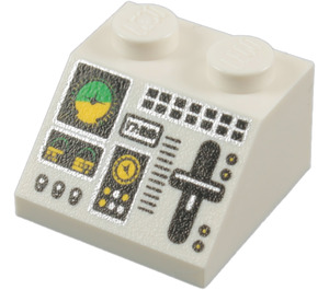 LEGO Blanco Con pendiente 2 x 2 (45°) con Gauges, Switches y Palanca (11736 / 55068)