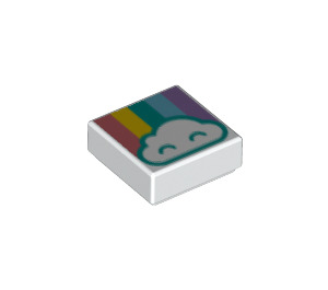 LEGO Loseta 1 x 1 con Cloud y Rainbow con ranura (3070 / 49610)