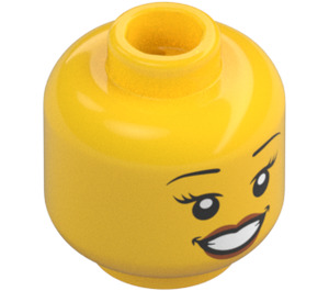 LEGO Dual-Sided Mujer Cabeza con Open Smile con Dientes / Laughing con cerrado Ojos (Espiga sólida hueca) (3626 / 56785)