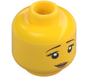 LEGO Amarillo Doble cara Mujer Cabeza con Worried / Scared Cara (Espiga sólida hueca) (3626 / 23177)