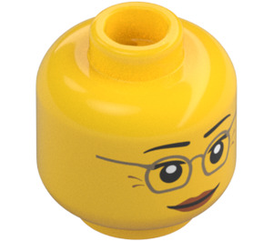 LEGO Amarillo Misako Cabeza con Gafas (Espiga sólida hueca) (3626 / 23694)