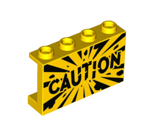 LEGO Panel 1 x 4 x 2 con "Caution" y Explosion Burst (14718 / 74082)