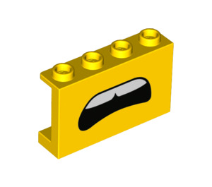 LEGO Amarillo Panel 1 x 4 x 2 con Worried open mouth (14718 / 68377)