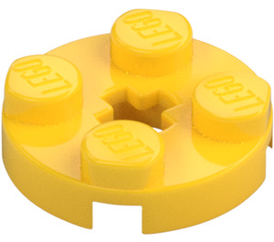 LEGO Amarillo Placa 2 x 2 Circular con Orificio para eje (con orificio de eje "+") (4032)