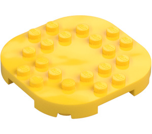 LEGO Amarillo Placa 6 x 6 x 0.7 Circular Semicircle (66789)