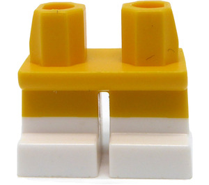 LEGO Piernas cortas con Blanco Feet y Mitad Pierna (41879)