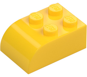 LEGO Amarillo Con pendiente Ladrillo 2 x 3 con Parte superior curva (6215)