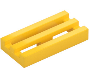 LEGO Amarillo Plana 1 x 2 Rejilla (con ranura inferior) (2412 / 30244)