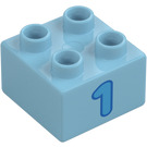 Duplo Ladrillo 2 x 2 con Azul '1' (3437 / 15956)