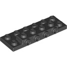 LEGO Negro Plate 2 x 6 x 0.7 with 4 Studs on Side (72132 / 87609)