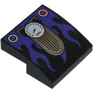 LEGO Con pendiente 2 x 2 Curvo con Speedometer y Morado Flames (15068 / 29133)