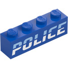 LEGO Ladrillo 1 x 4 con Slanted 'Policía' logo (1414 / 3010)