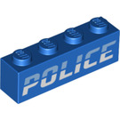 LEGO Ladrillo 1 x 4 con Slanted 'Policíuna' logo (1414 / 3010)