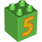 LEGO Duplo Ladrillo 2 x 2 x 2 con '5' (13168 / 31110)