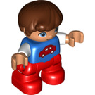 LEGO Child Figure Azul Parte superior con rojo Auto Modelo Doble figura