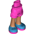 LEGO Cadera con Rolled Arriba Shorts con Azul Shoes con Purple Soles con bisagra gruesa (35557)
