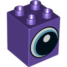 LEGO Duplo Ladrillo 2 x 2 x 2 con Eye con Azul looking Izquierda (31110 / 43797)