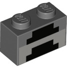 LEGO Ladrillo 1 x 2 con Minecraft Negro Lines con tubo inferior (3004 / 37227)