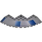 LEGO Ladrillo 10 x 10 Circular Esquina con Tapered Borde con Dark Azul Rectangles Pegatina (58846)