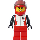 LEGO Conductor con Rojo Casco - Mujer Minifigura