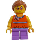 LEGO Girl en Orange Shirt Minifigura