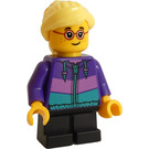 LEGO Chica con Dark Morado Chaqueta Minifigura