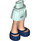 LEGO Cadera con Basic Curvo Skirt con Dark Azul Shoes con bisagra gruesa (35634)