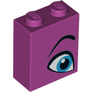LEGO Ladrillo 1 x 2 x 2 con Azul Eye Derecha con soporte interior (3245 / 52088)