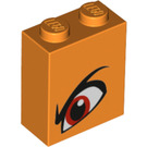 LEGO Ladrillo 1 x 2 x 2 con Naranja Eye Izquierda con soporte interior (3245 / 53106)