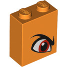 LEGO Ladrillo 1 x 2 x 2 con Naranja Eye Derecha con soporte interior (3245 / 53112)