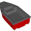 LEGO Boat 8 x 16 x 3 con Dark Stone gris Parte superior (28925)